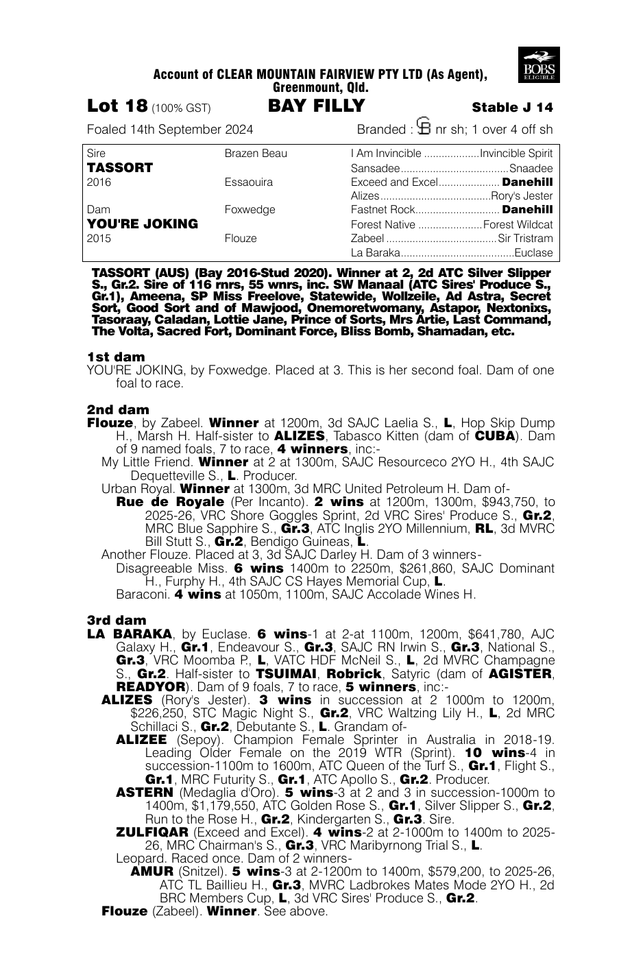 Pedigree - Lot 18