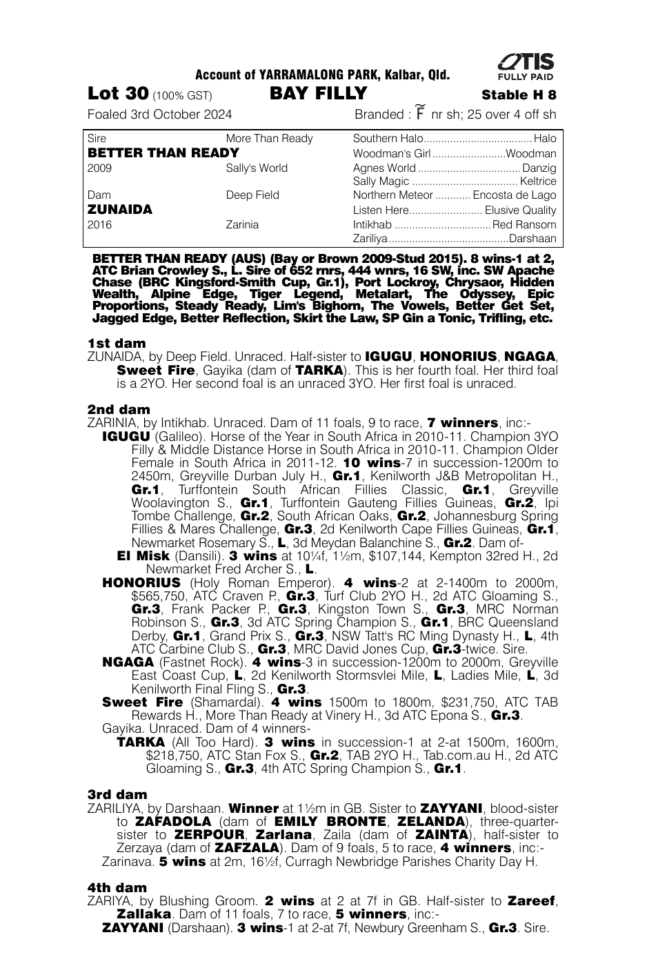 Pedigree - Lot 30