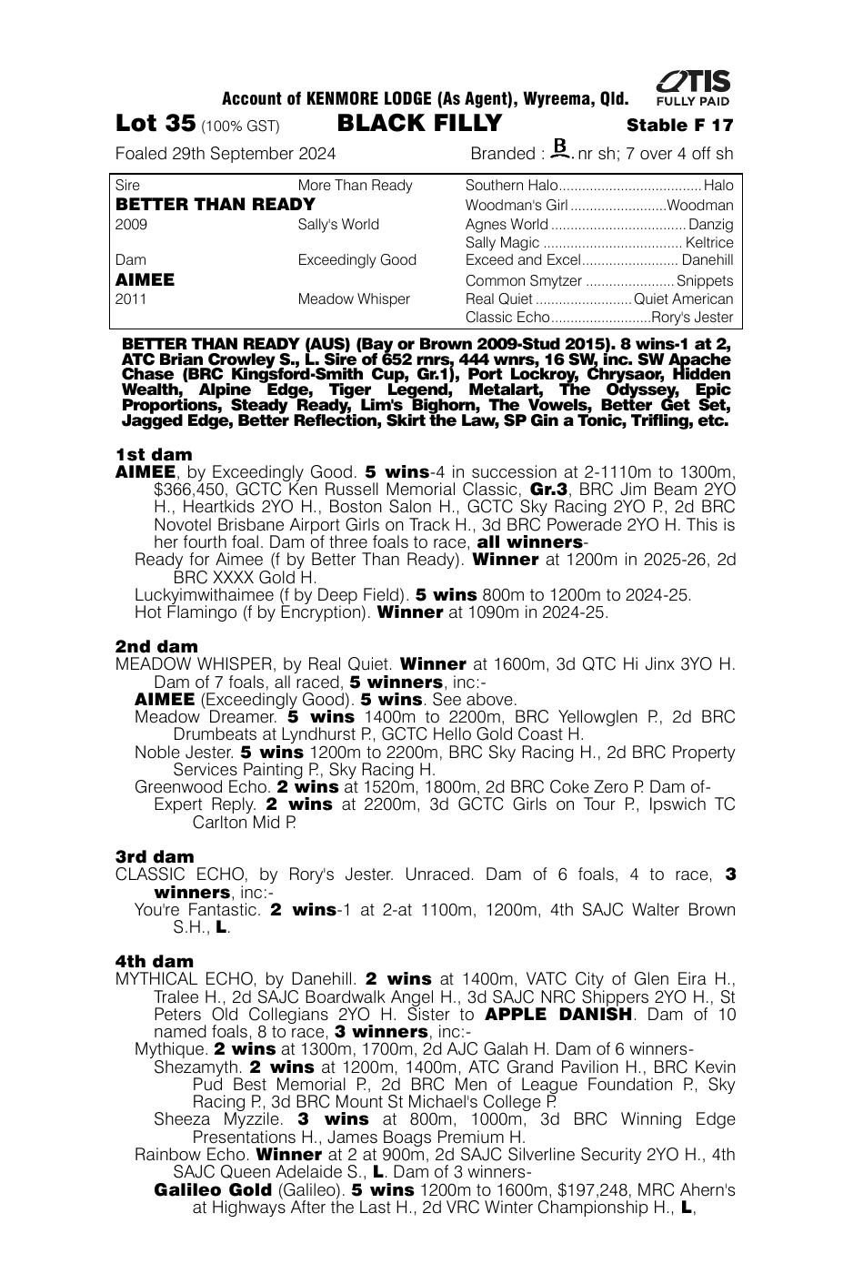 Pedigree - Lot 35