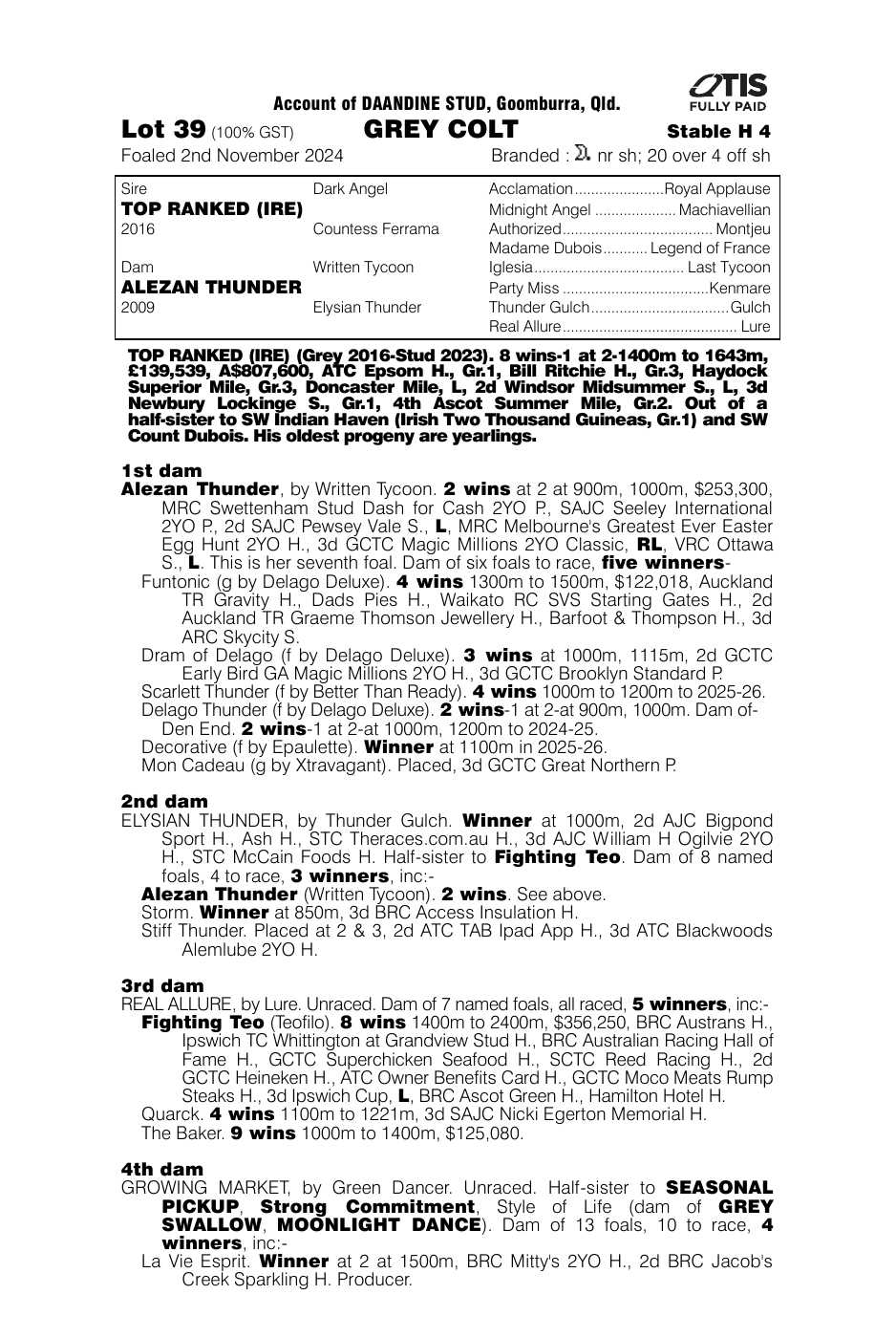 Pedigree - Lot 39