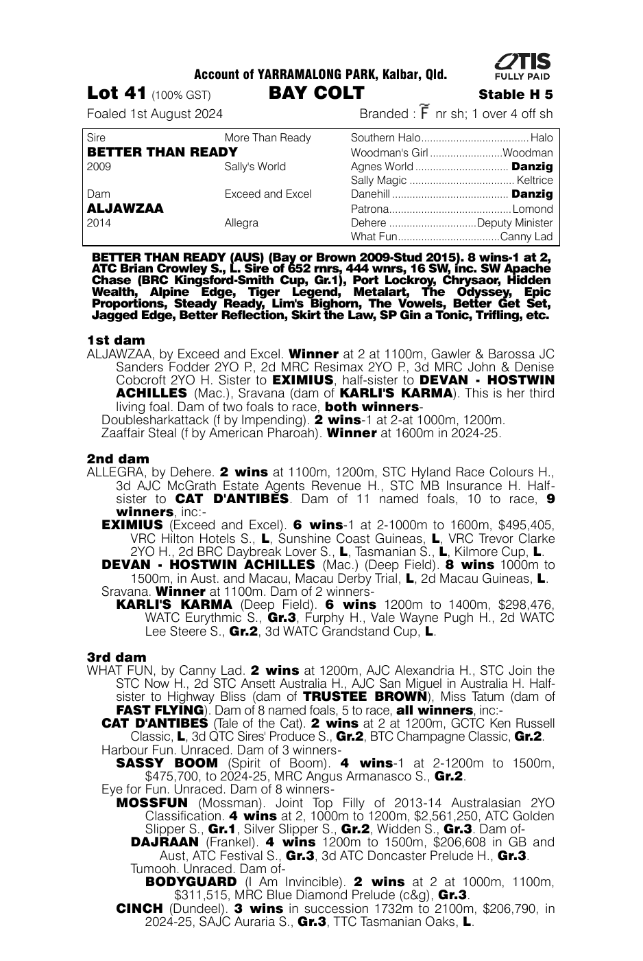 Pedigree - Lot 41