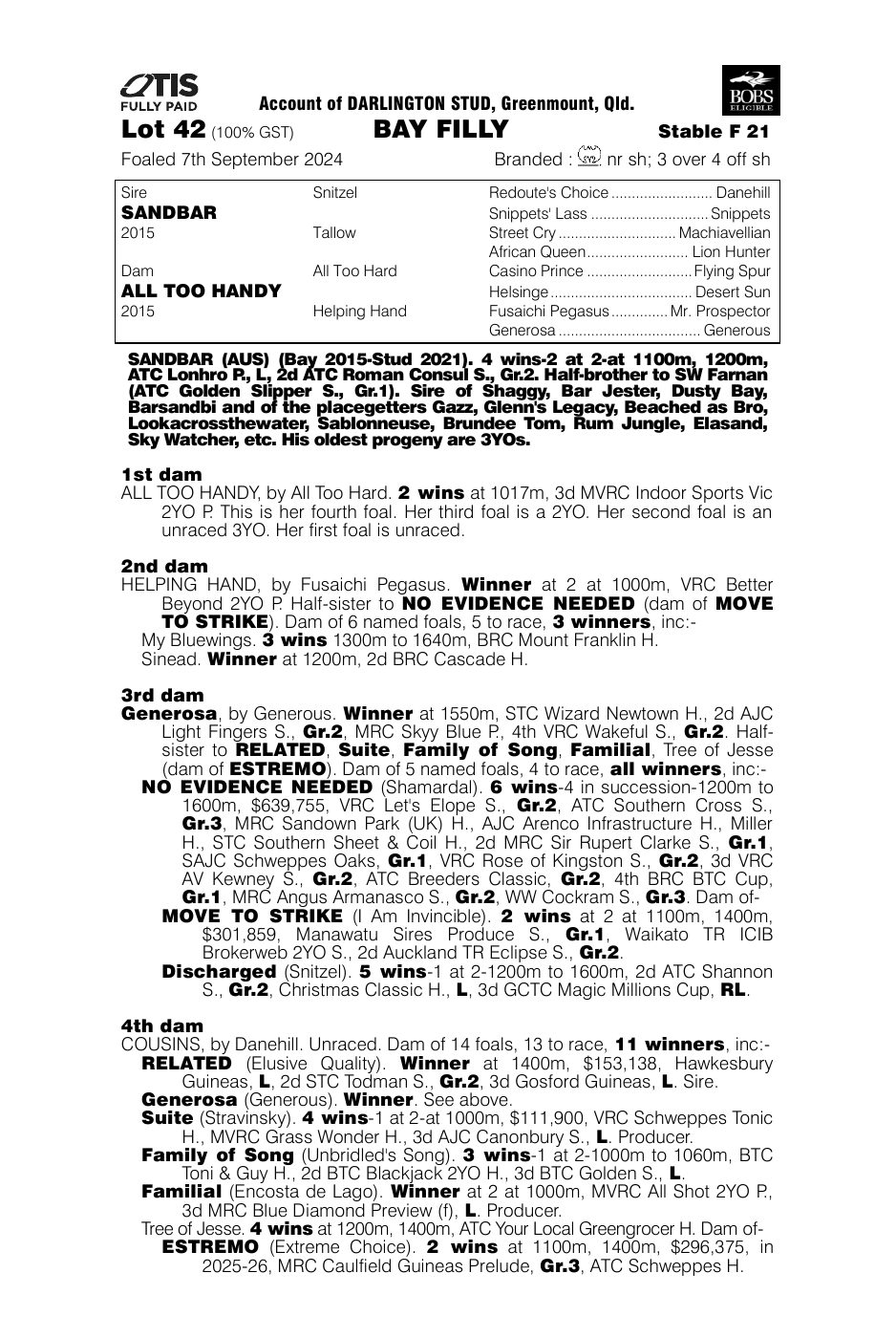 Pedigree - Lot 42