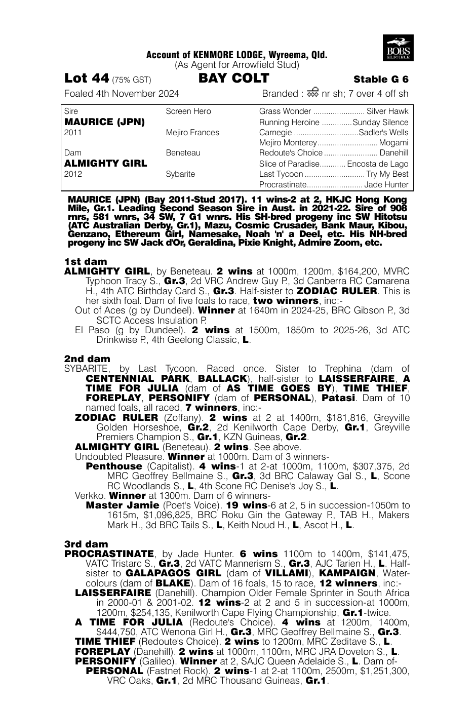 Pedigree - Lot 44
