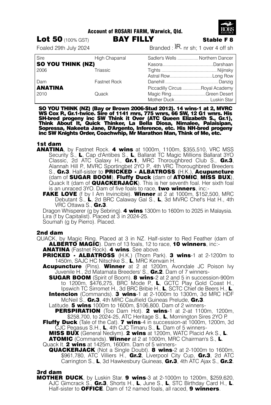 Pedigree - Lot 50