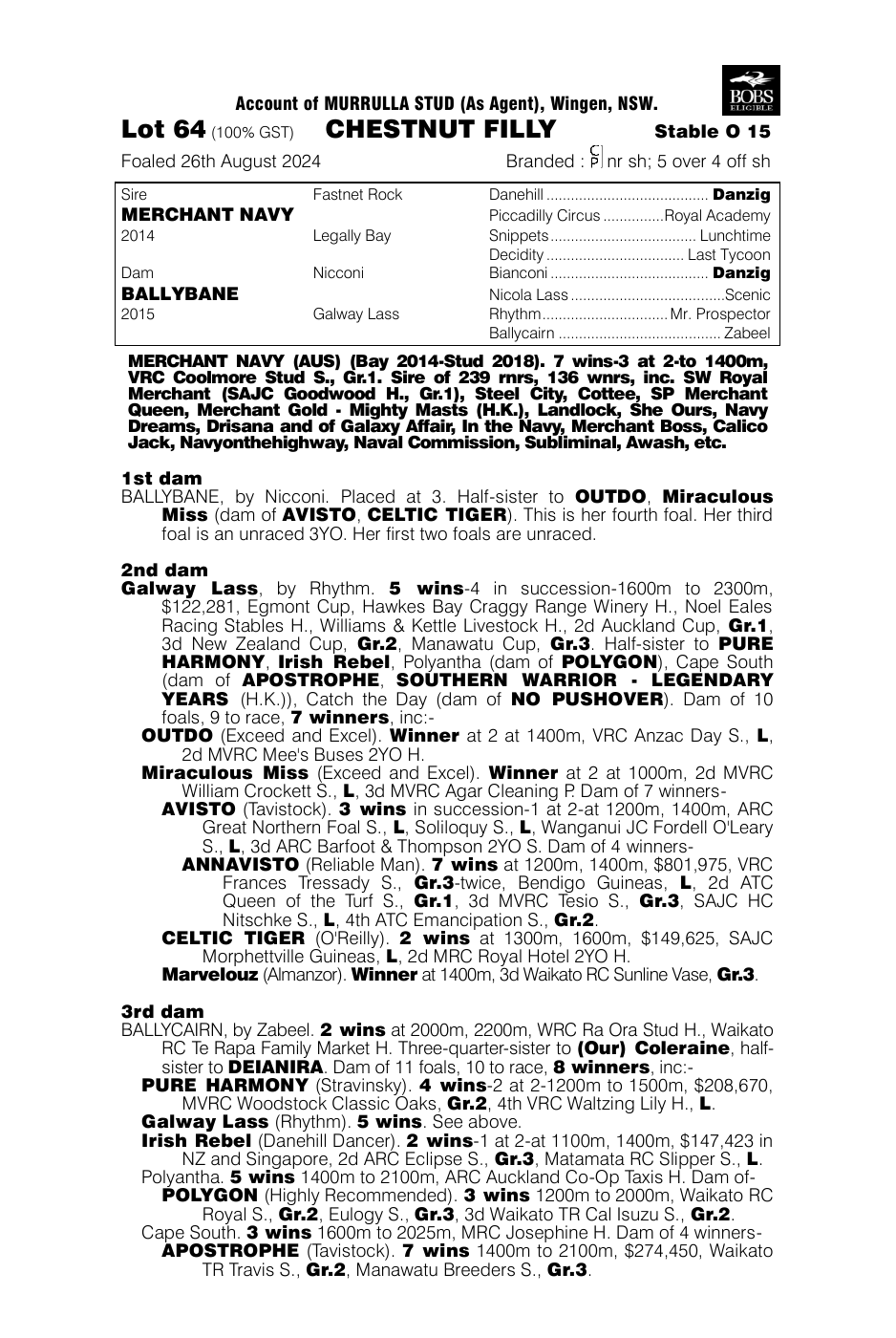 Pedigree - Lot 64
