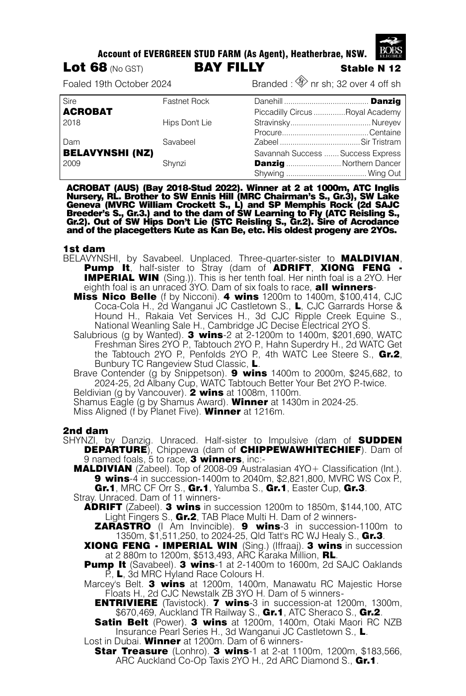 Pedigree - Lot 68
