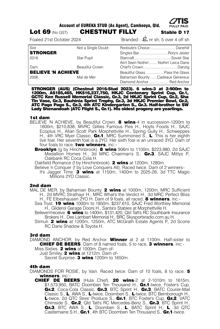 Pedigree - Lot 69