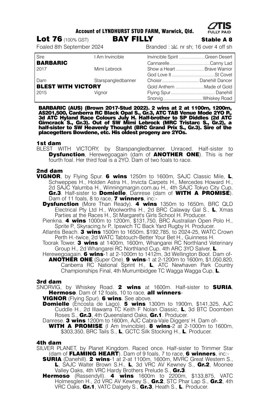 Pedigree - Lot 76