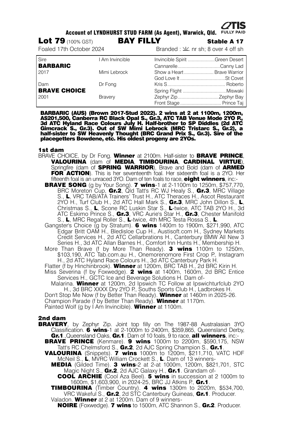 Pedigree - Lot 79