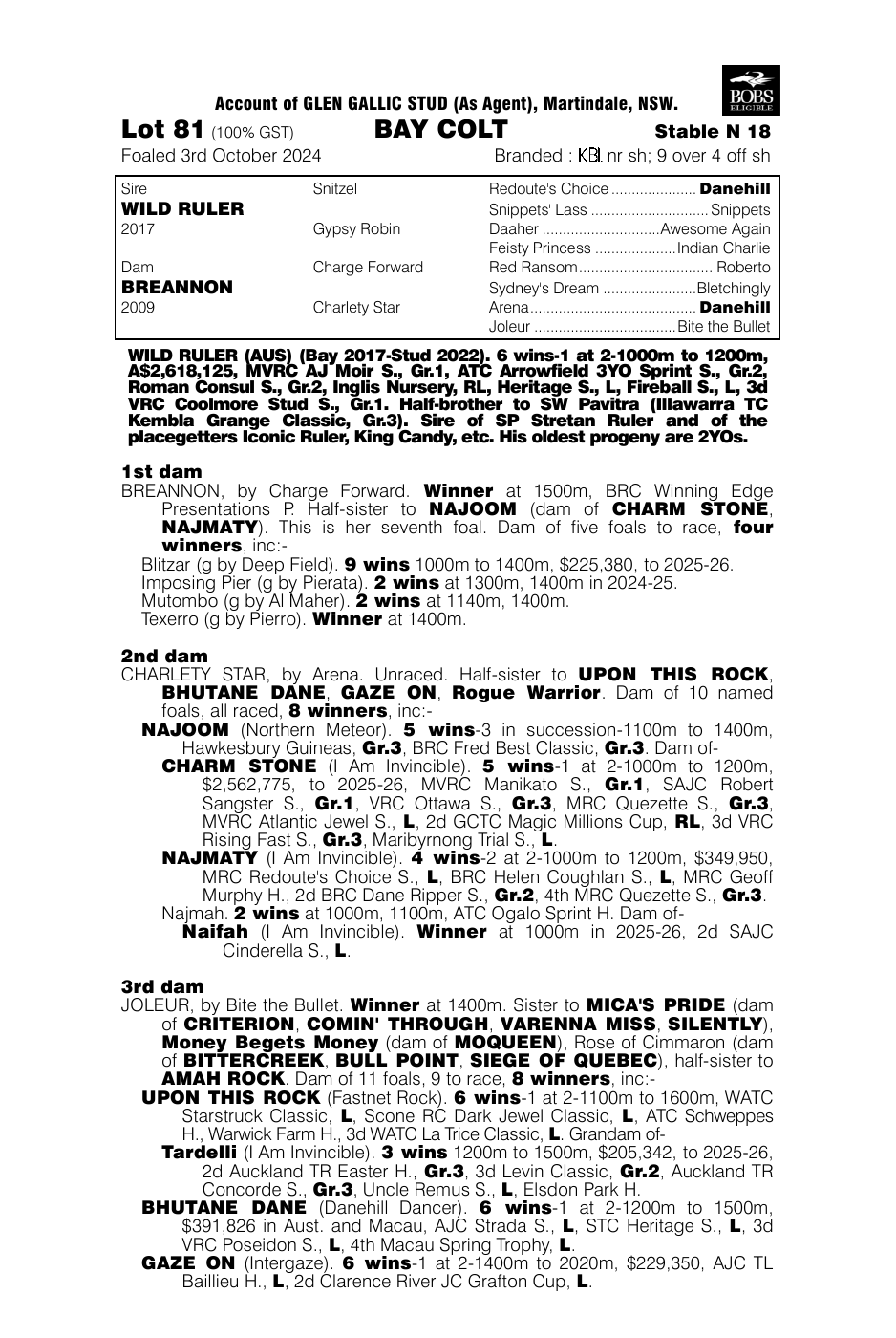 Pedigree - Lot 81