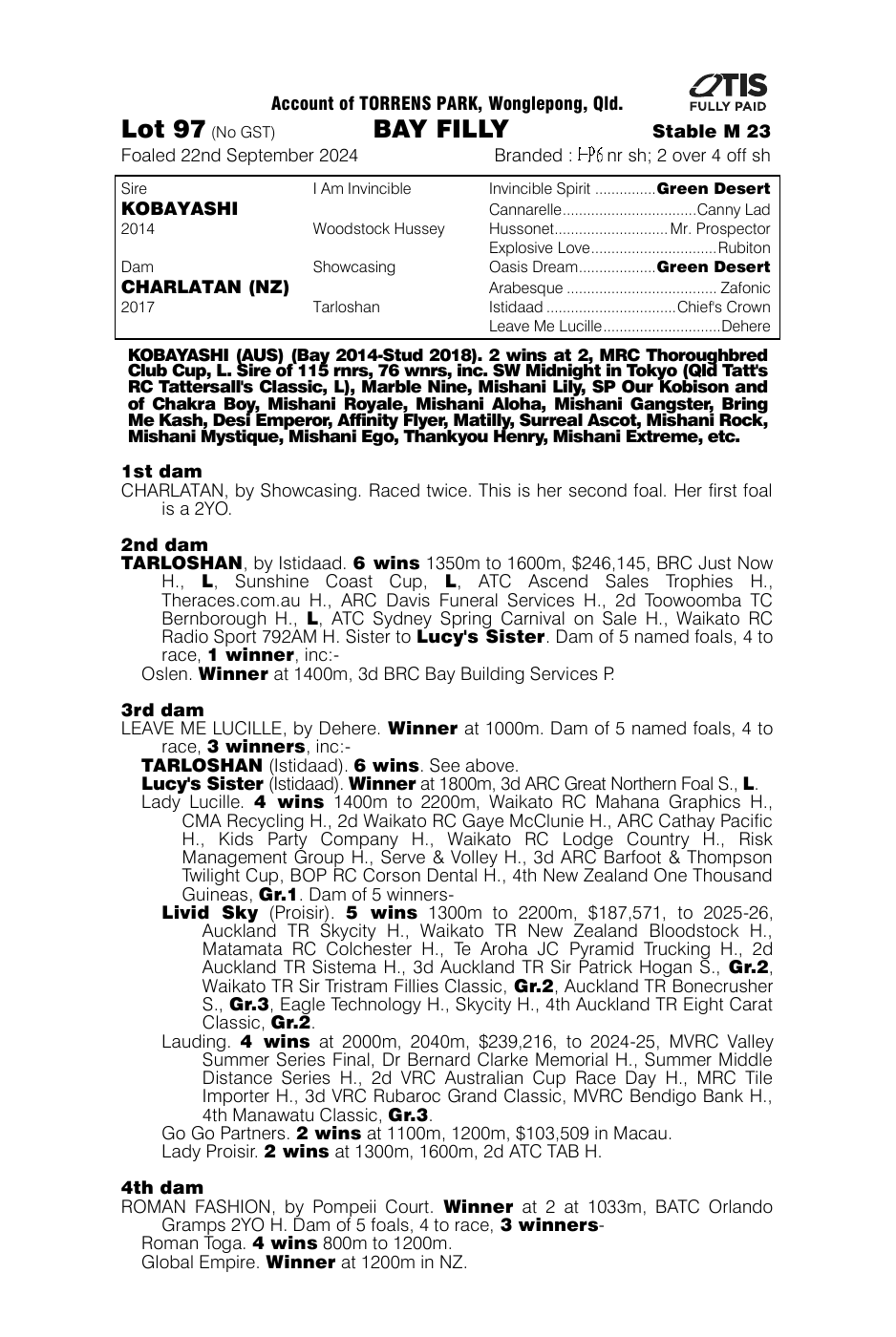 Pedigree - Lot 97