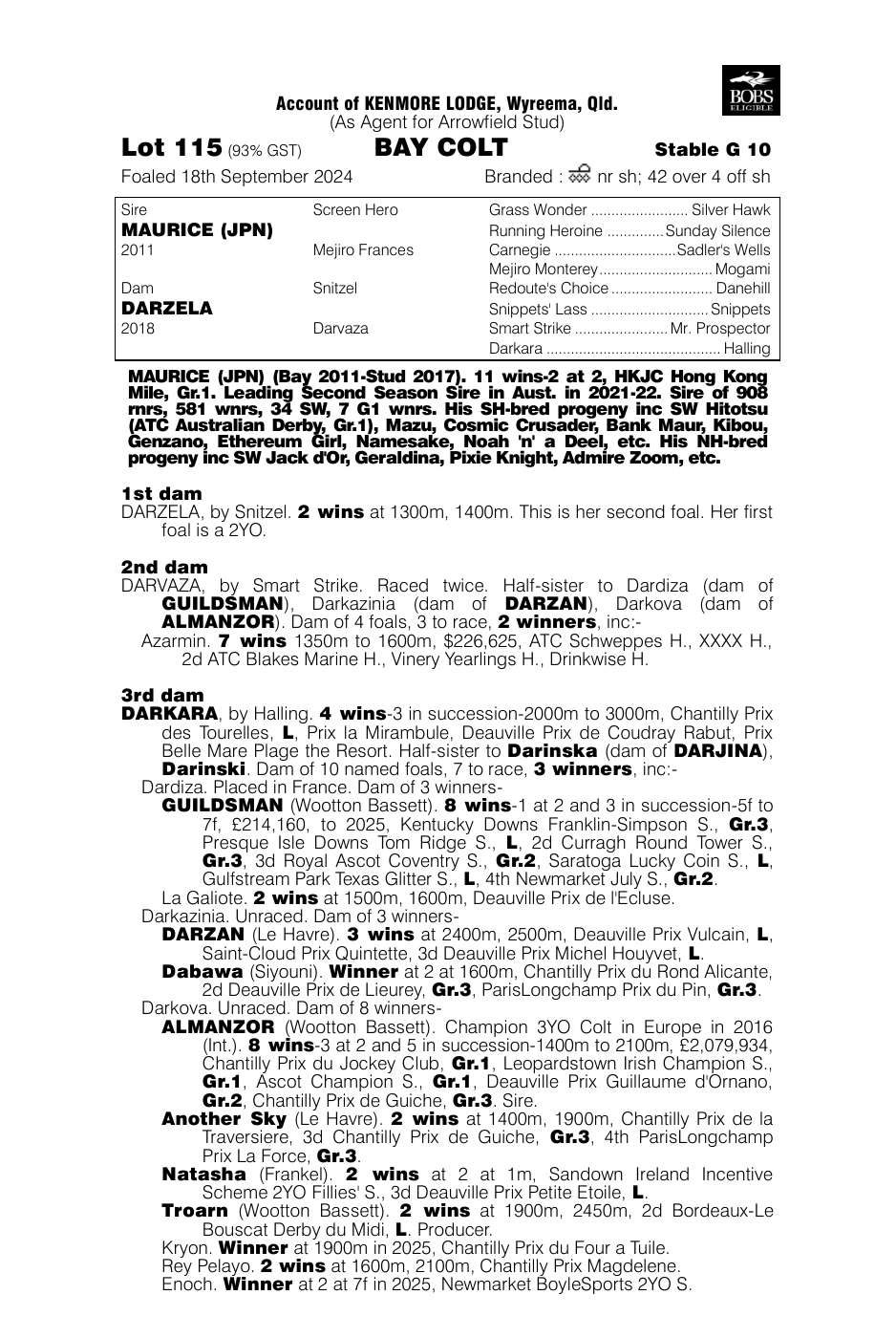 Pedigree - Lot 115