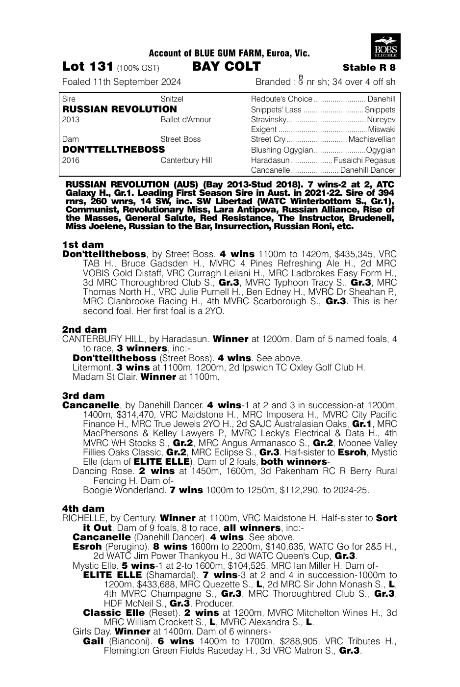 Pedigree - Lot 131