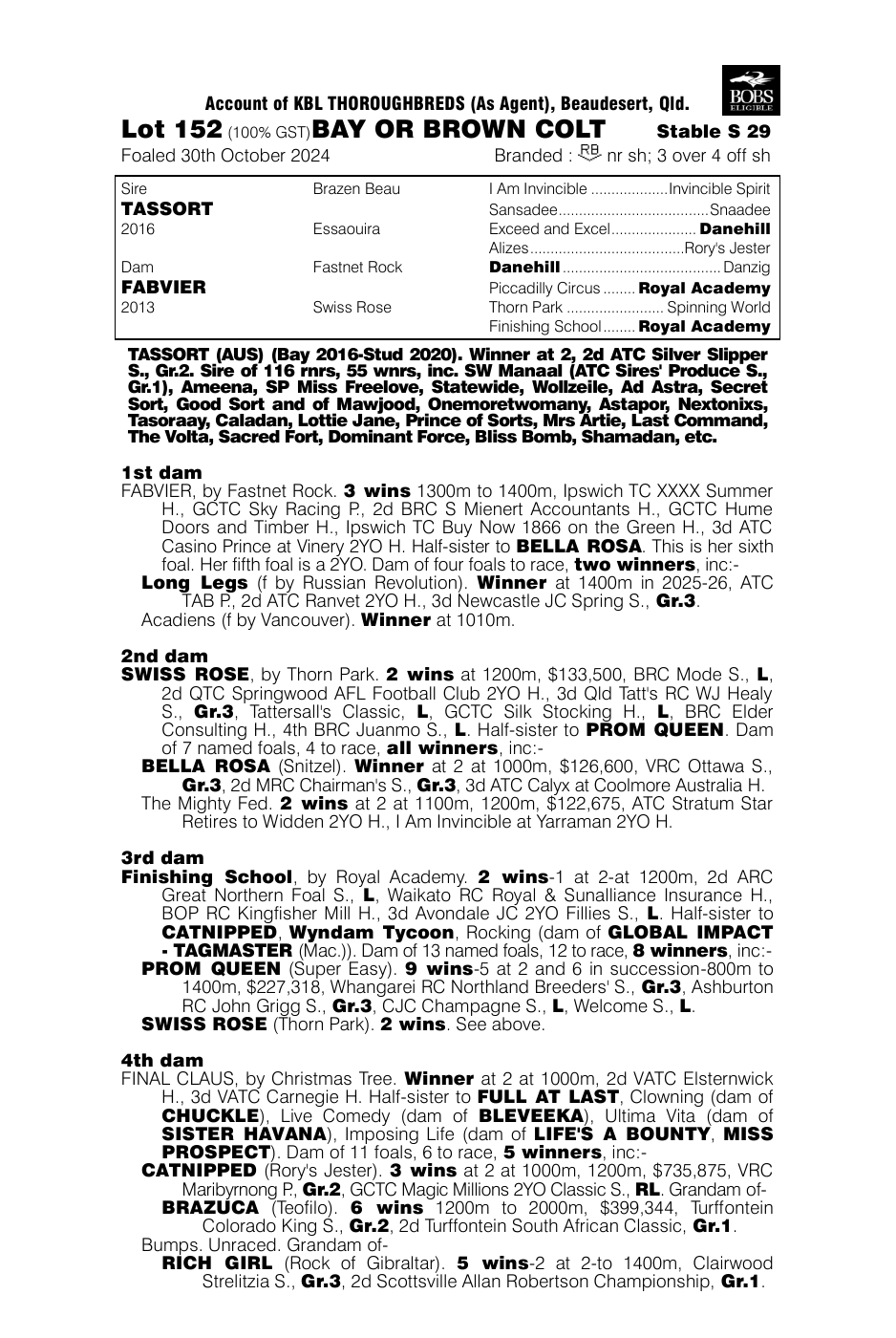 Pedigree - Lot 152