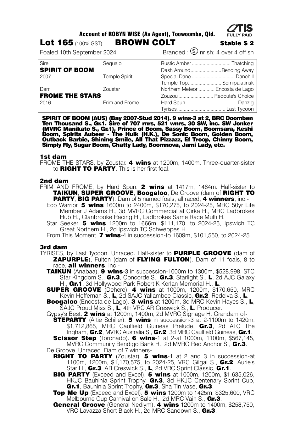 Pedigree - Lot 165