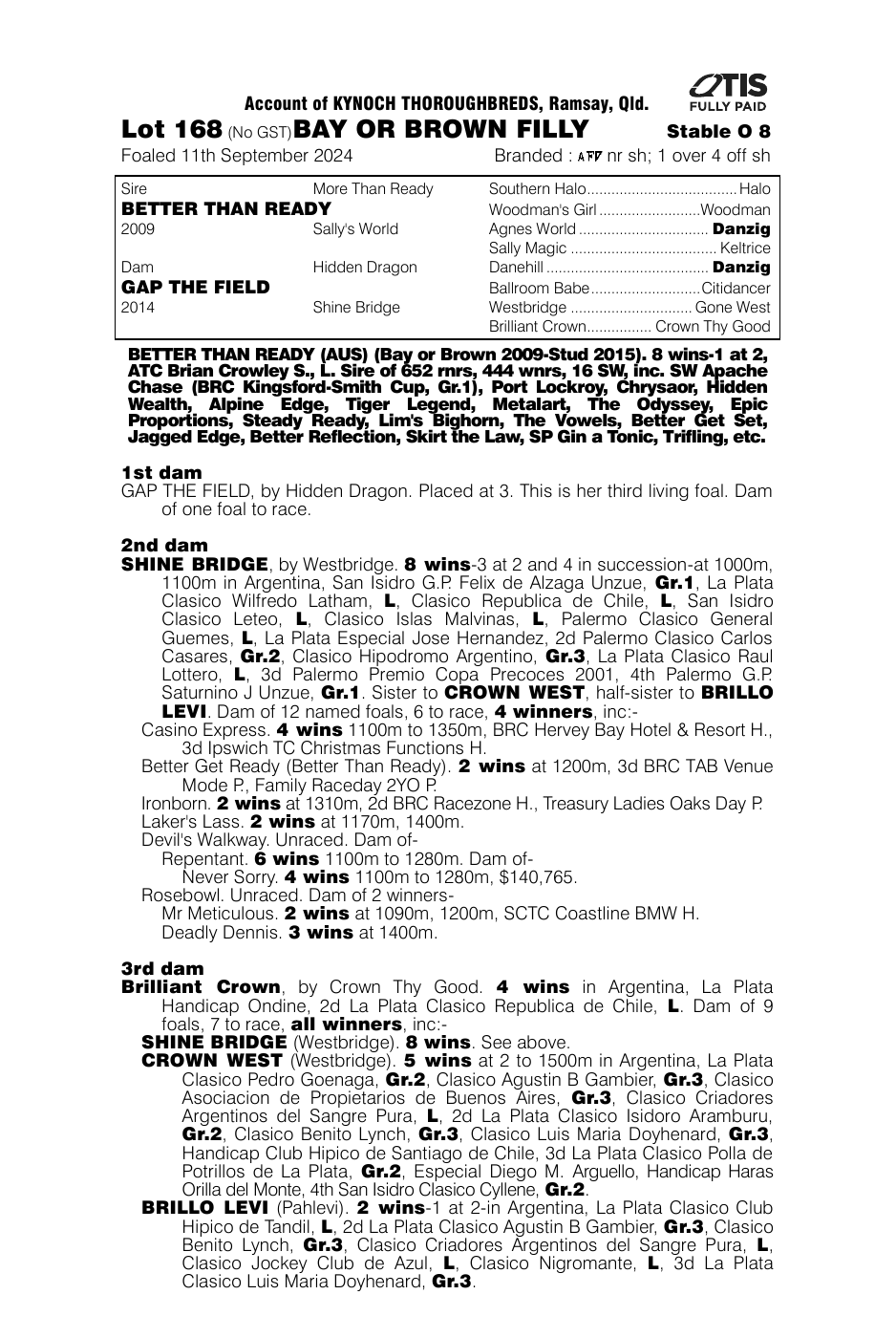 Pedigree - Lot 168