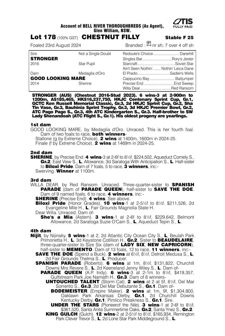 Pedigree - Lot 178