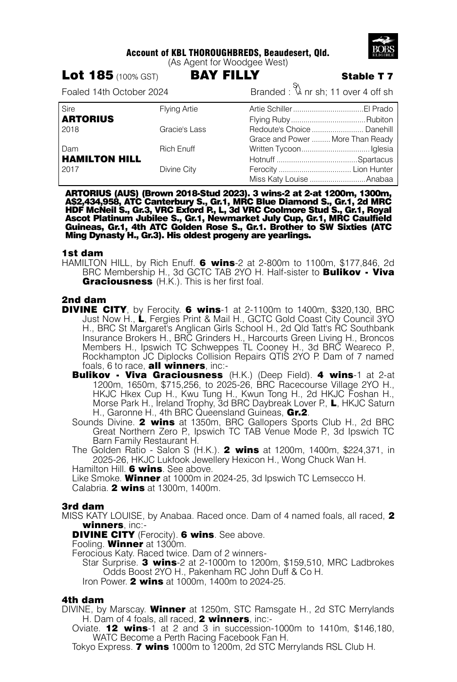 Pedigree - Lot 185