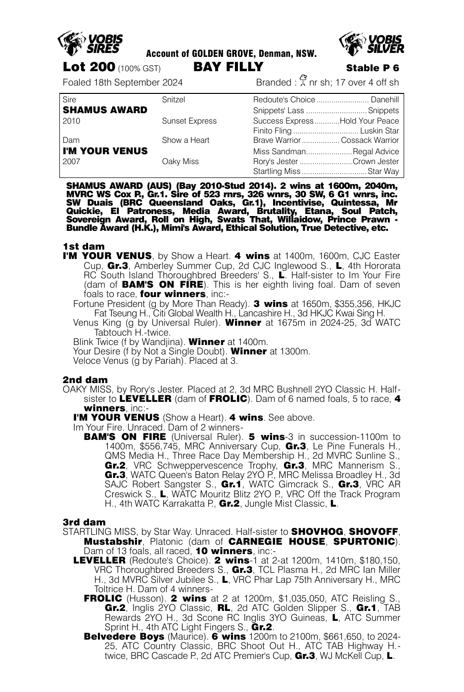 Pedigree - Lot 200