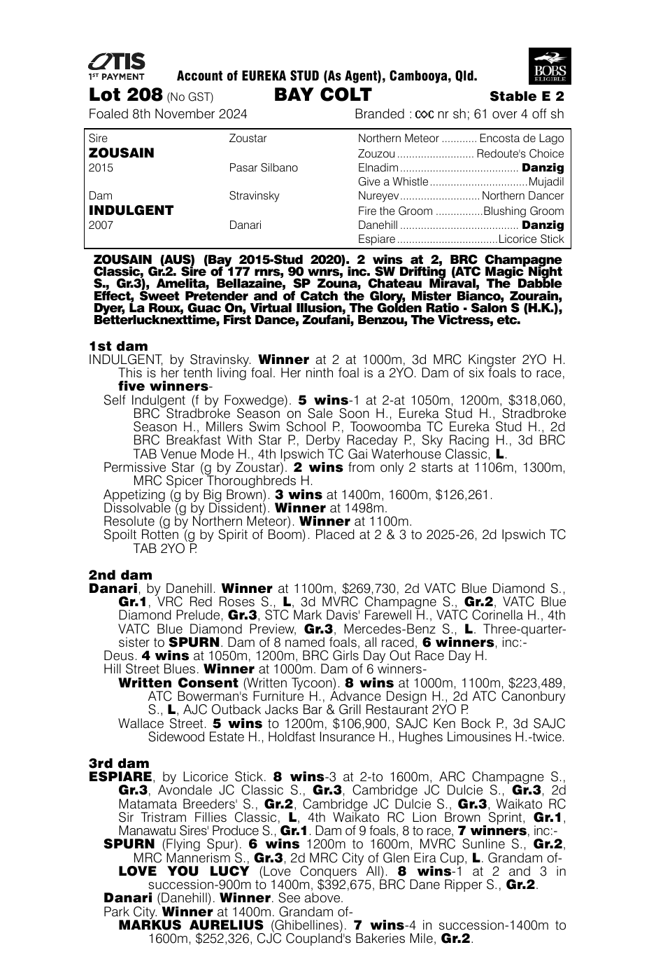 Pedigree - Lot 208
