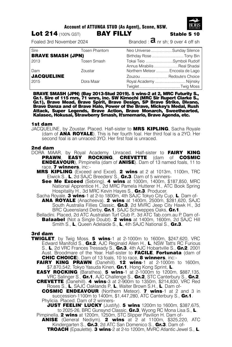 Pedigree - Lot 214