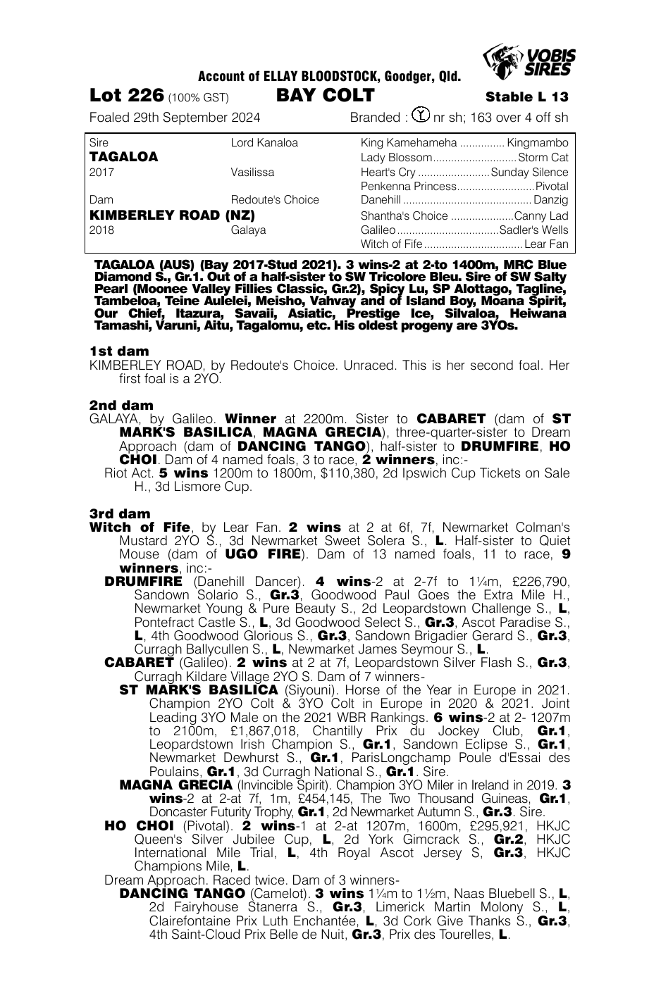 Pedigree - Lot 226