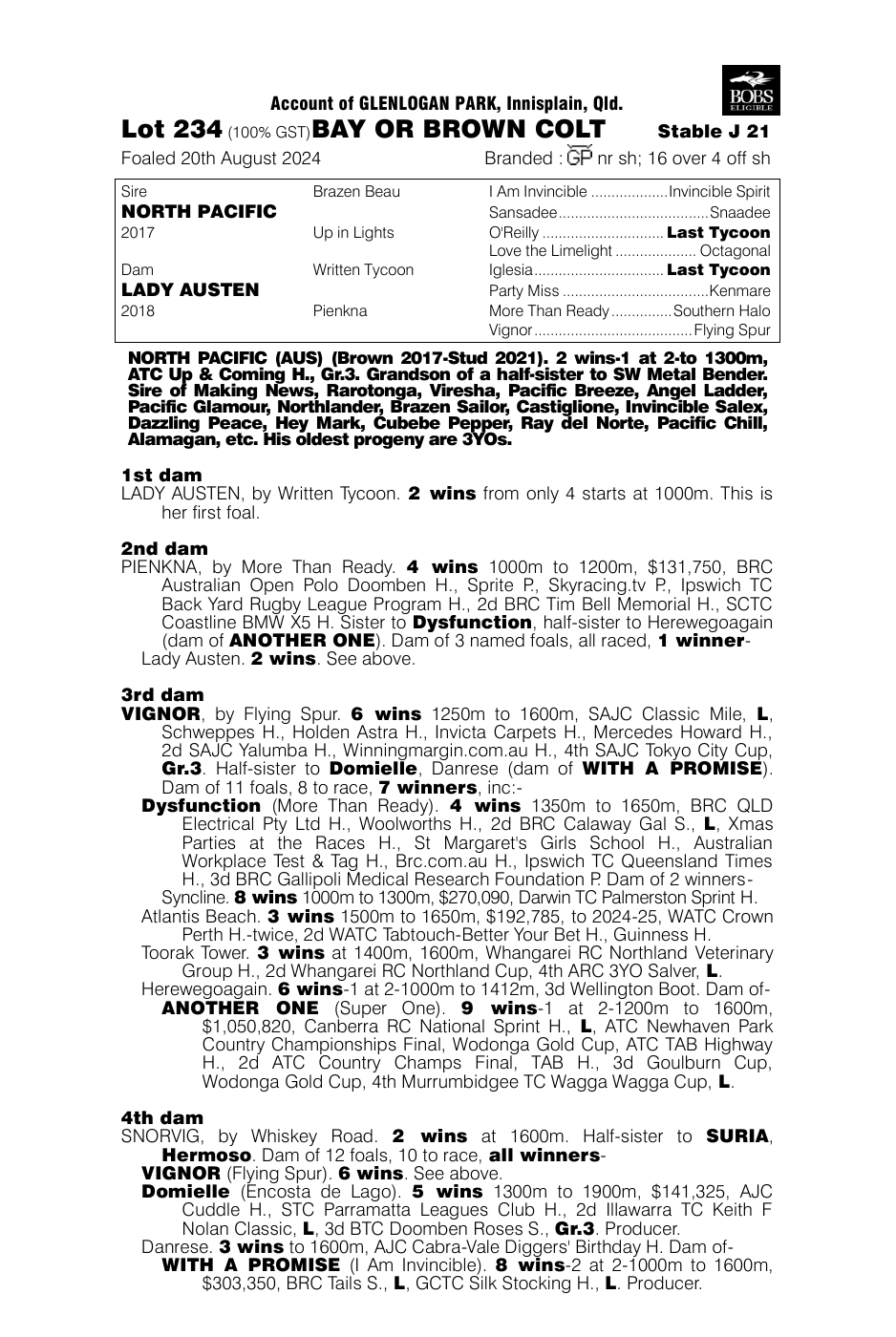 Pedigree - Lot 234