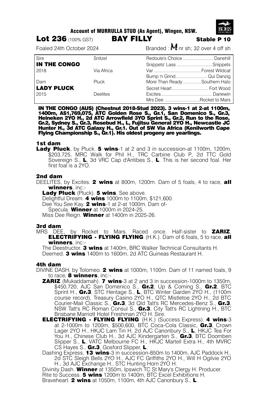 Pedigree - Lot 236