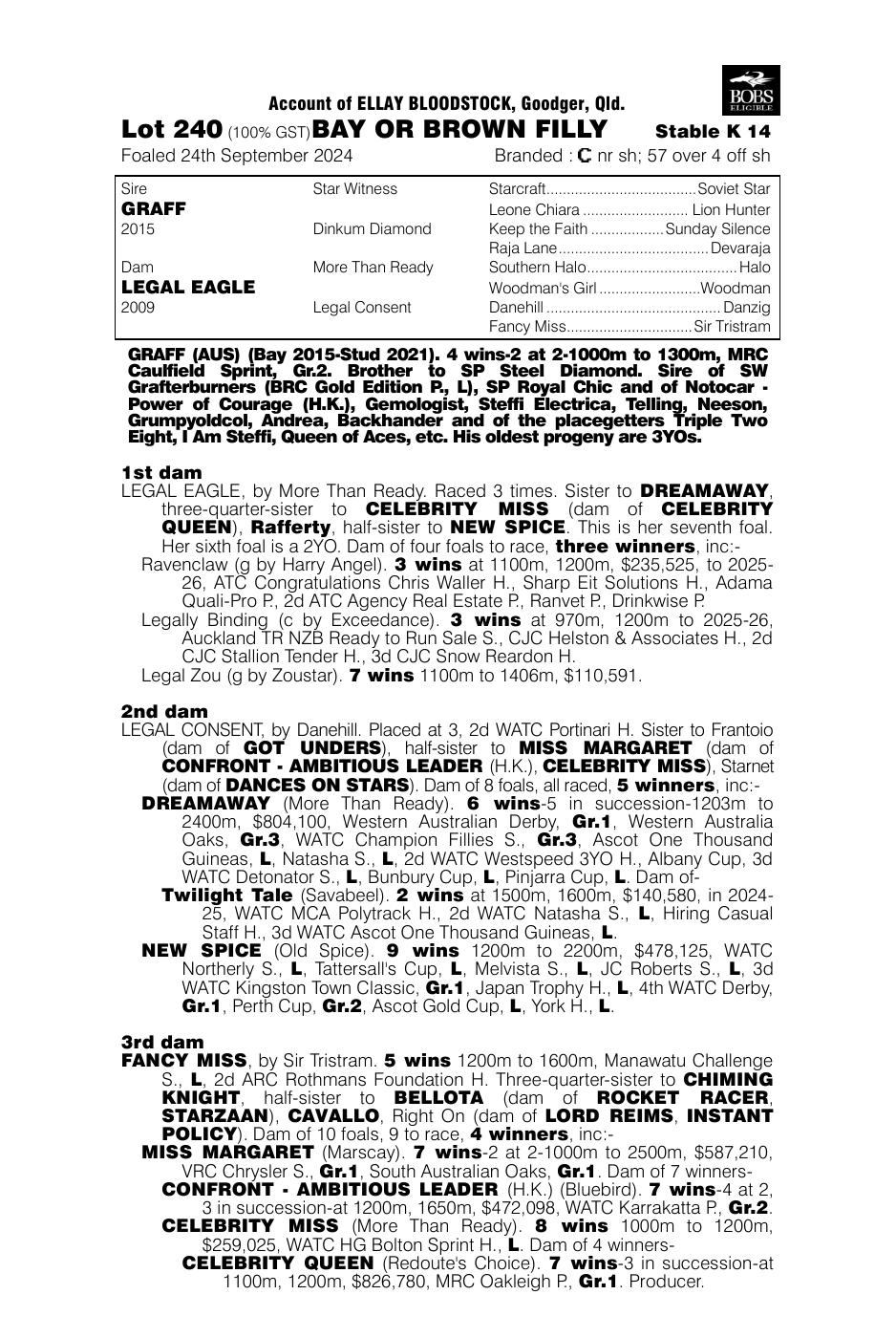 Pedigree - Lot 240