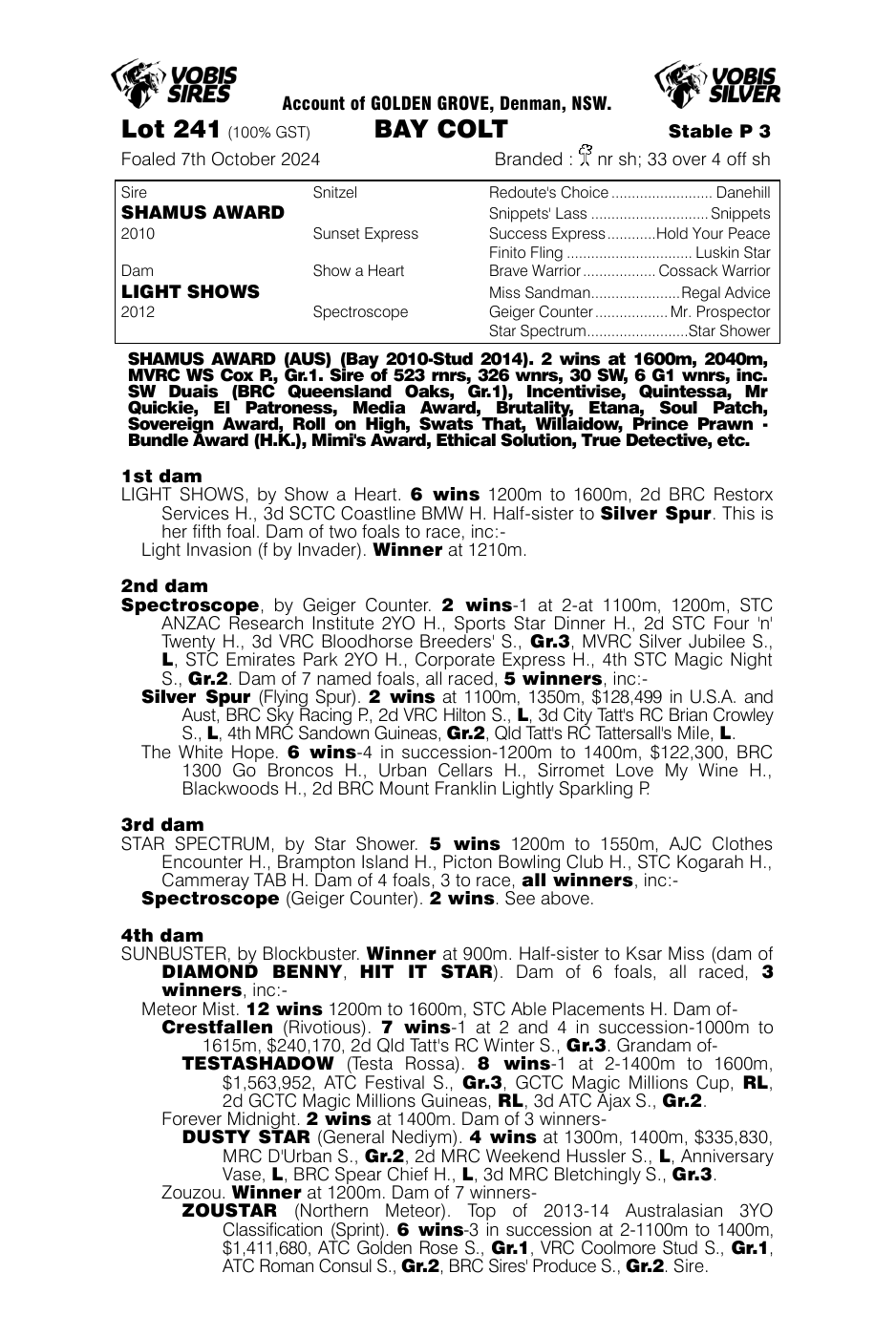 Pedigree - Lot 241