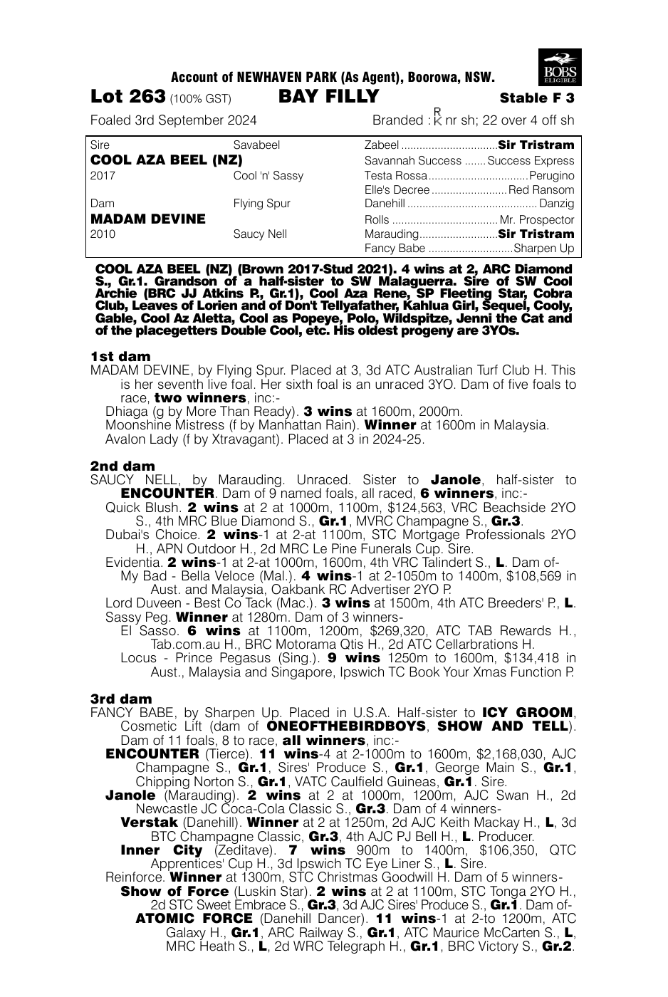Pedigree - Lot 263