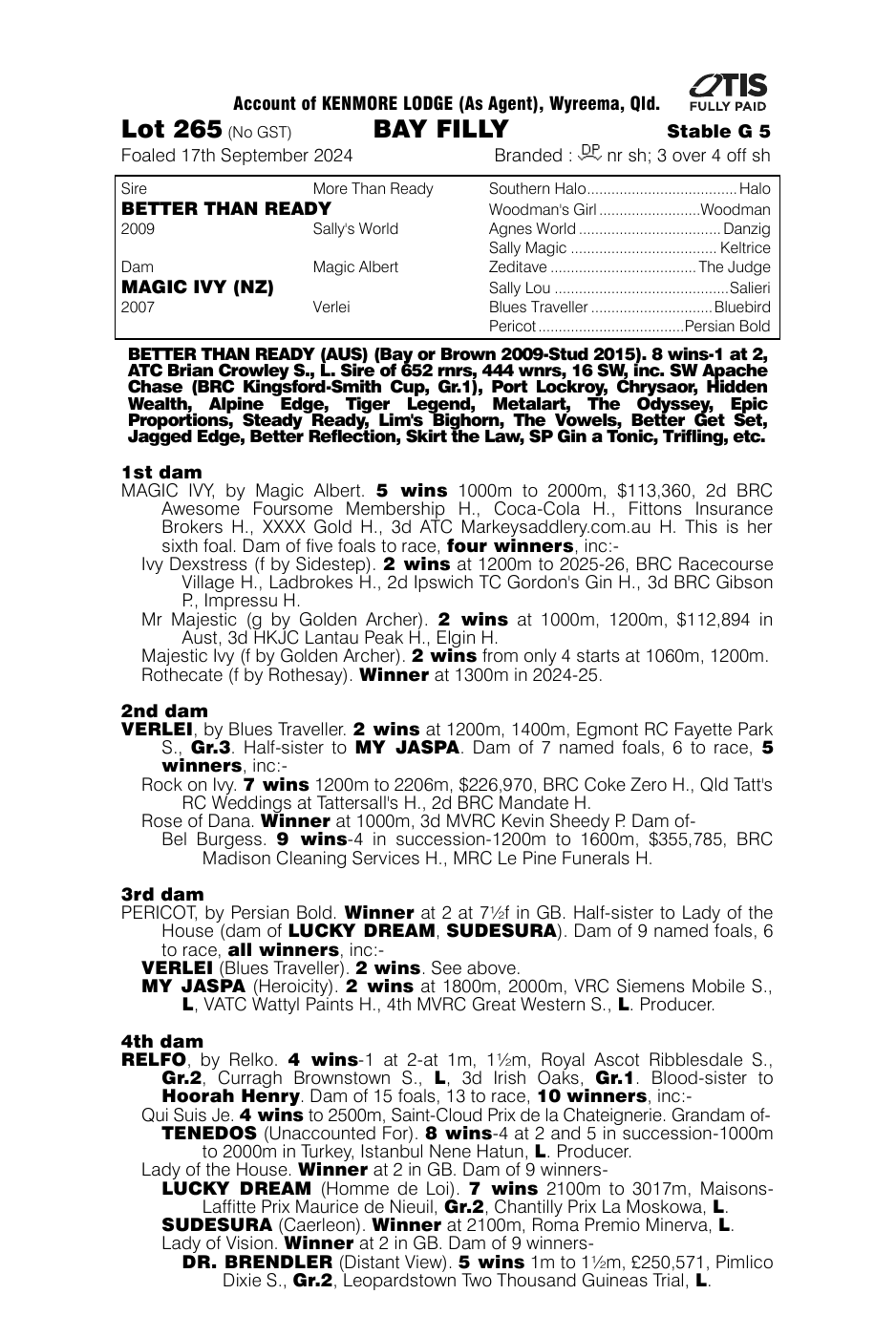 Pedigree - Lot 265