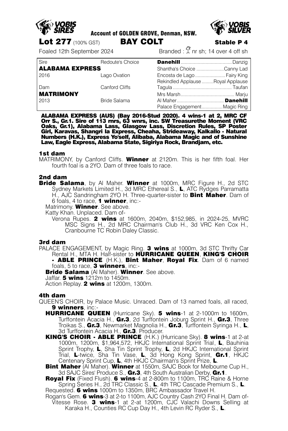 Pedigree - Lot 277