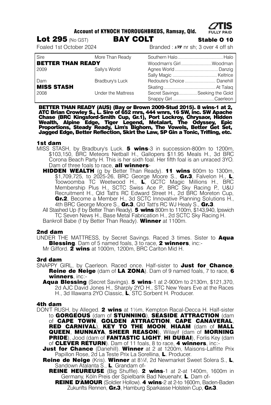 Pedigree - Lot 295