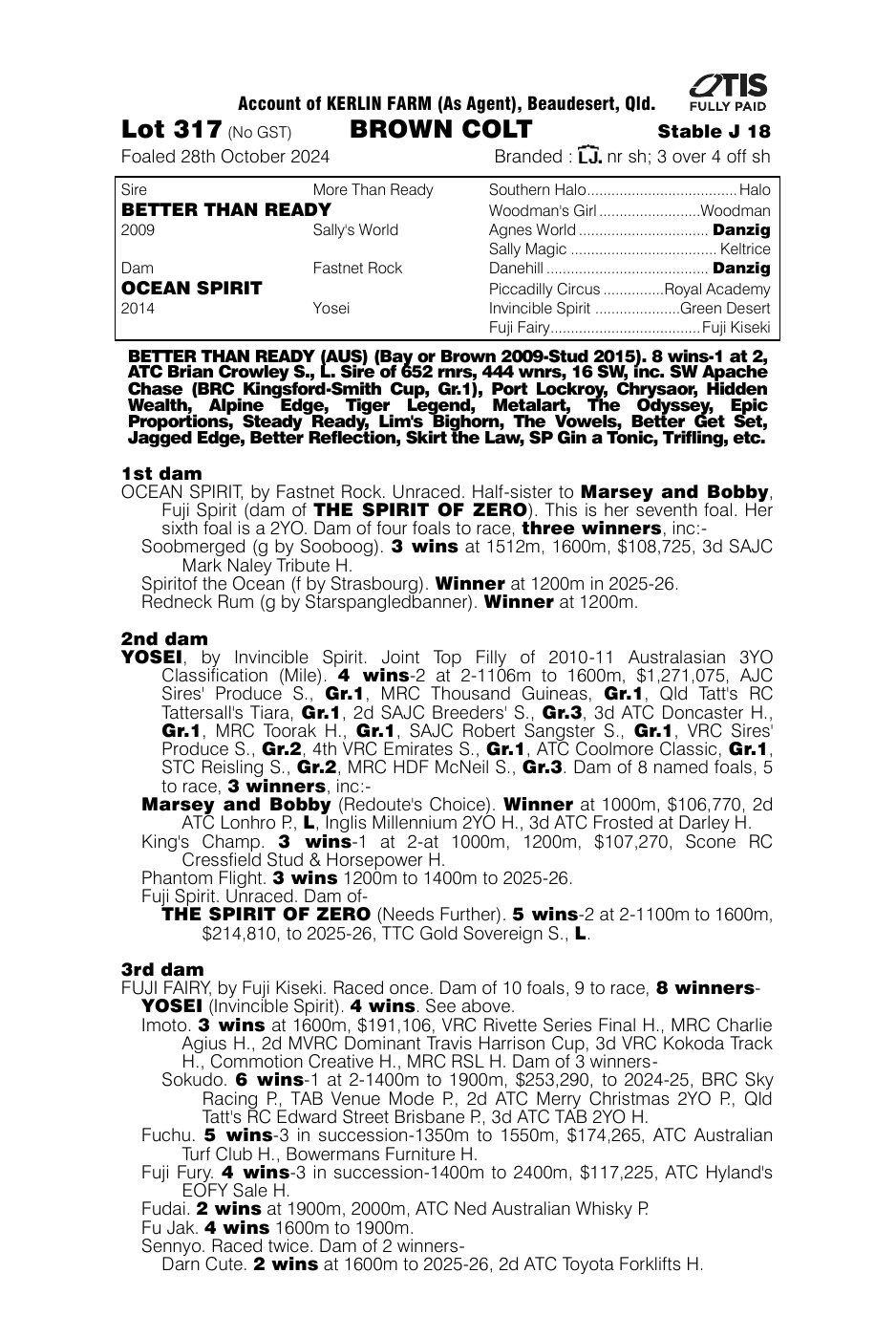Pedigree - Lot 317