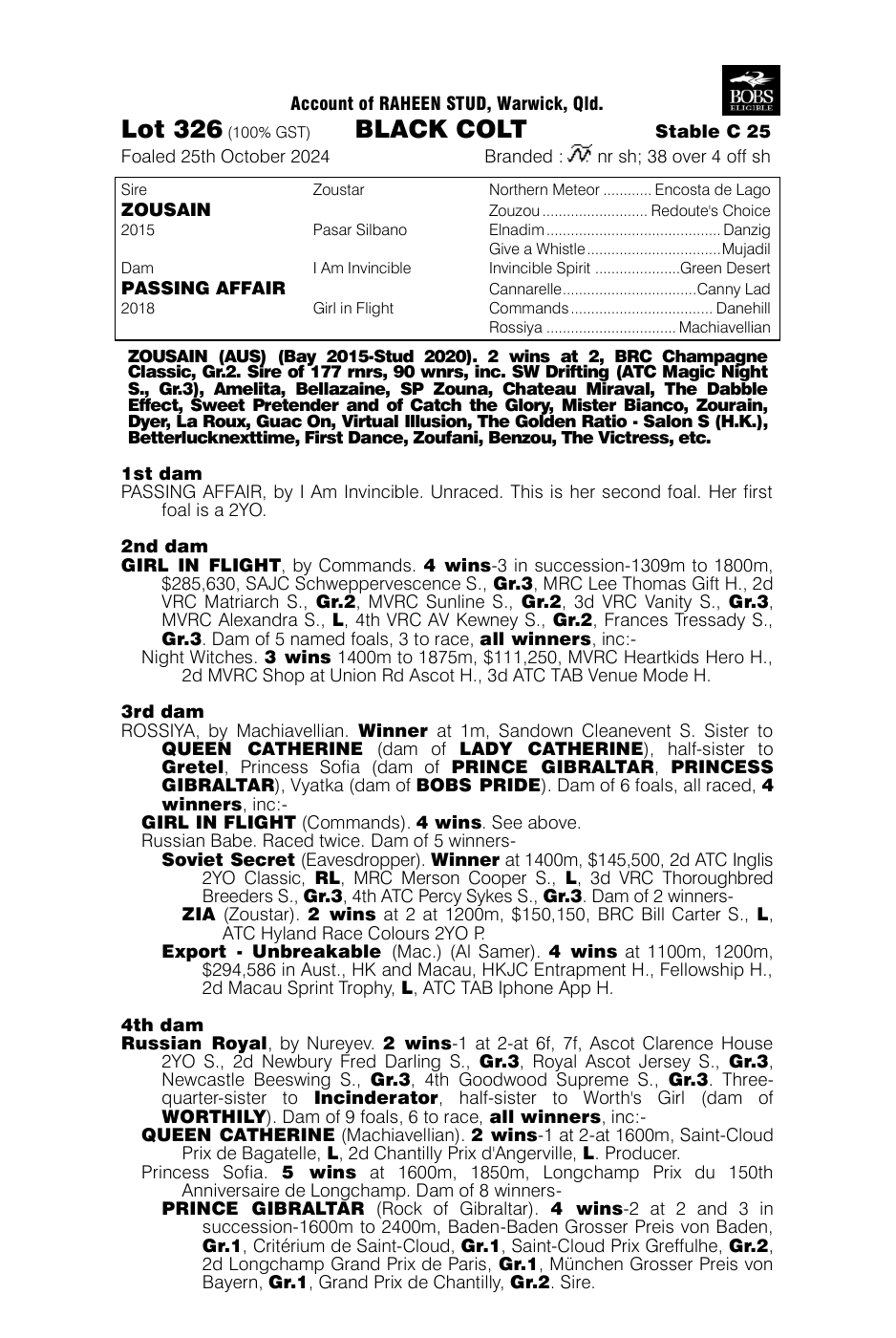 Pedigree - Lot 326