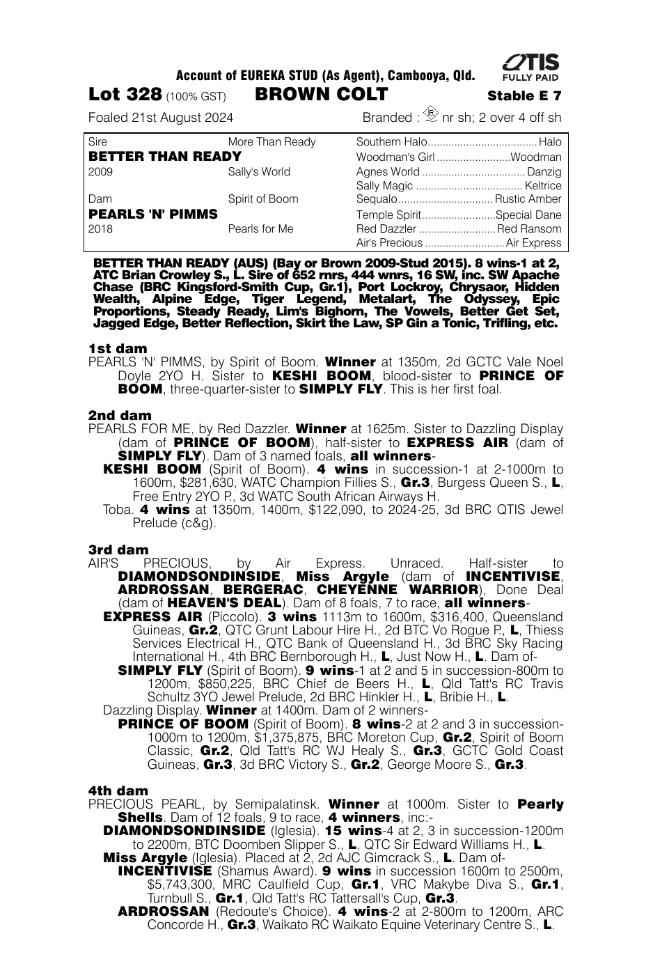 Pedigree - Lot 328