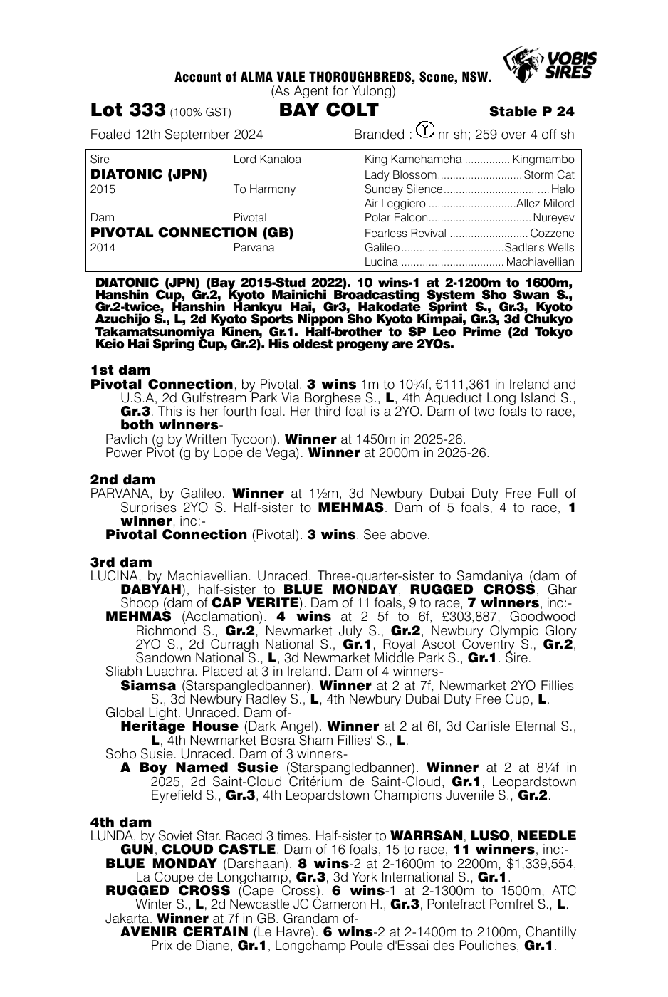 Pedigree - Lot 333