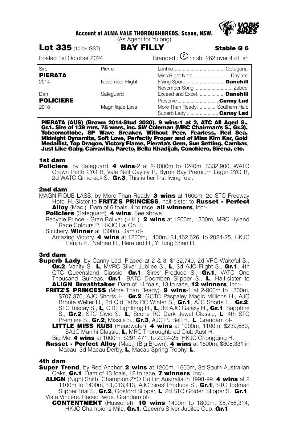 Pedigree - Lot 335
