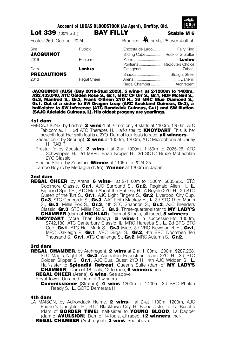 Pedigree - Lot 339