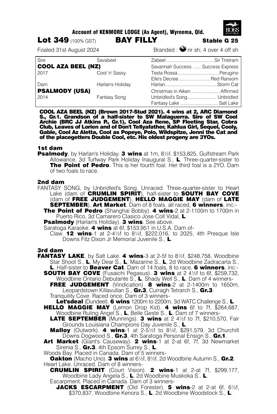Pedigree - Lot 349
