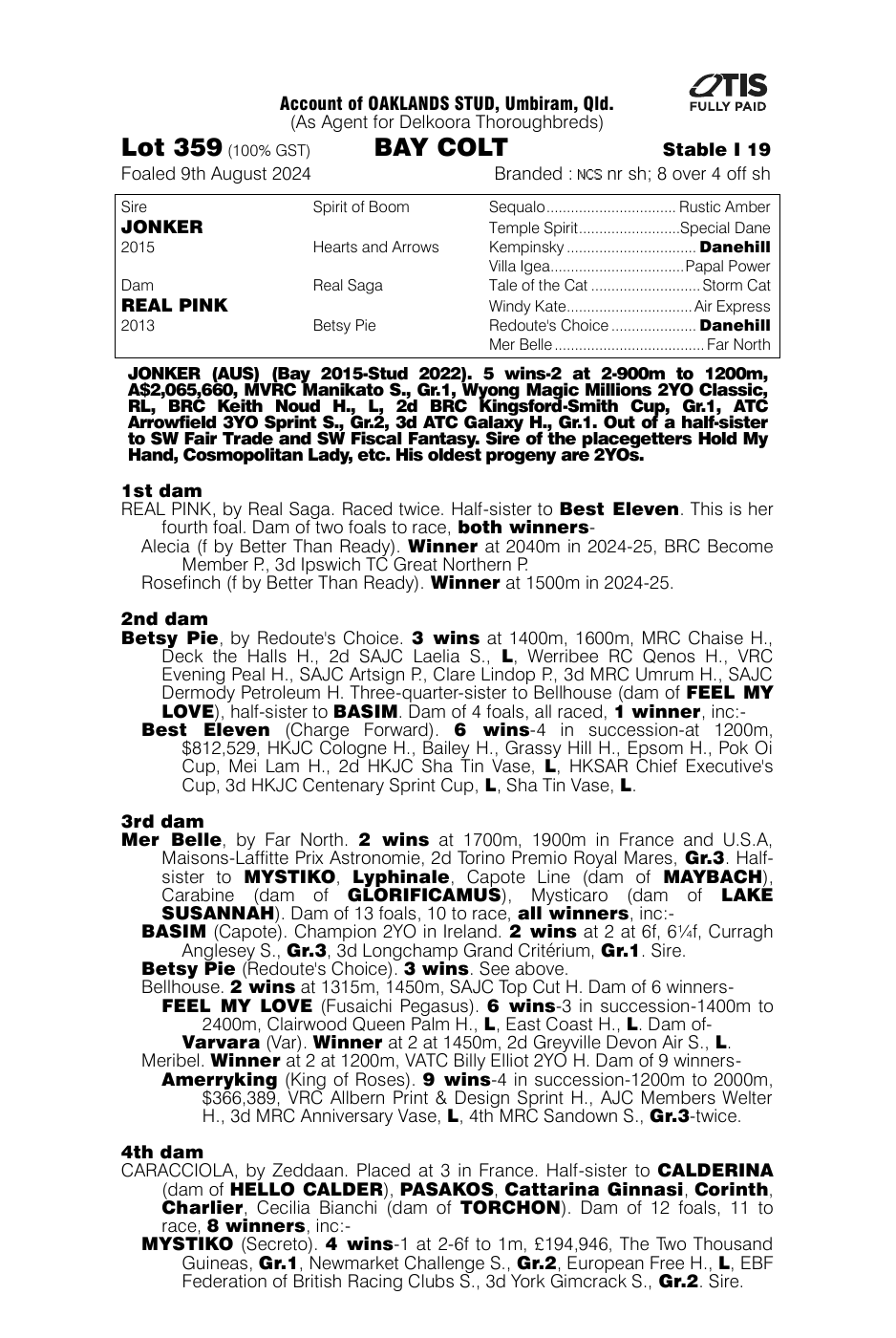 Pedigree - Lot 359