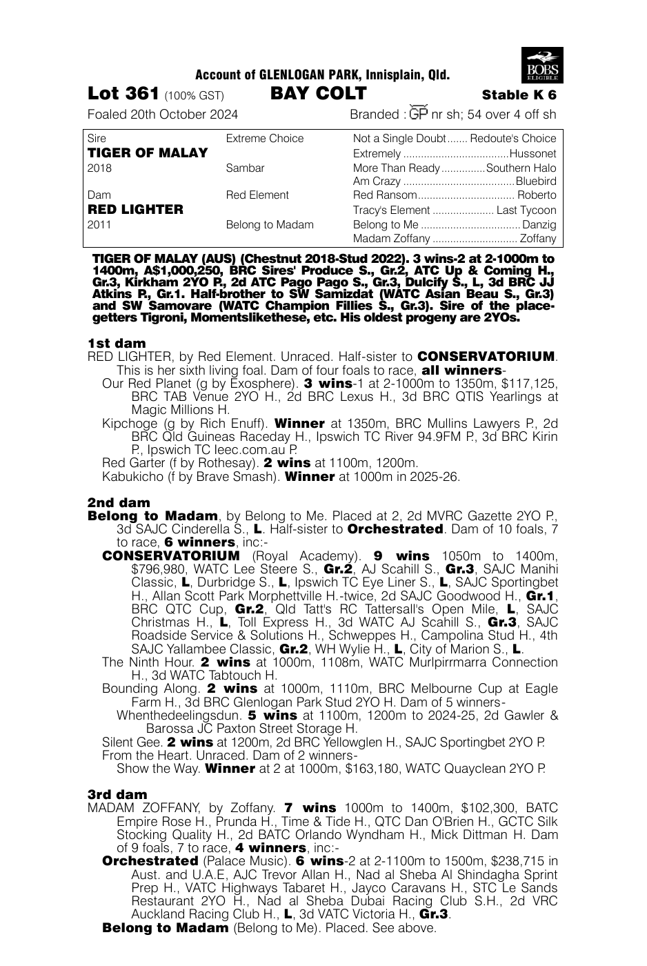 Pedigree - Lot 361