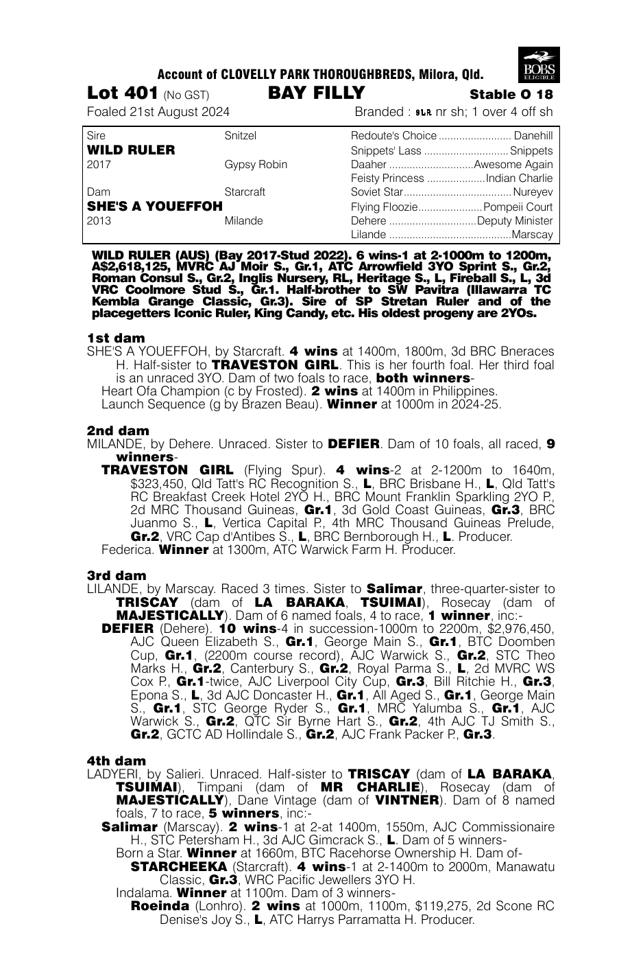 Pedigree - Lot 401