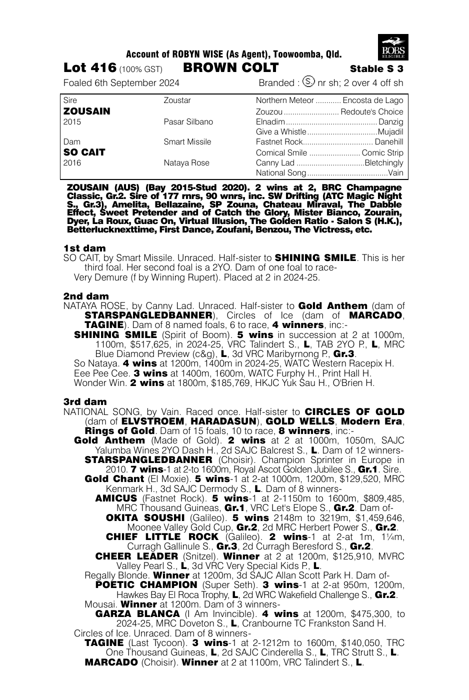 Pedigree - Lot 416