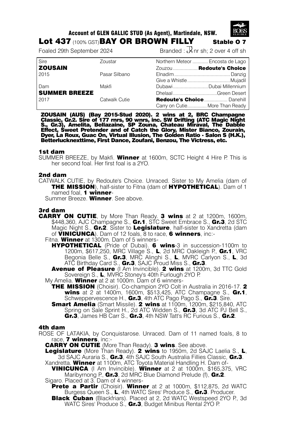 Pedigree - Lot 437