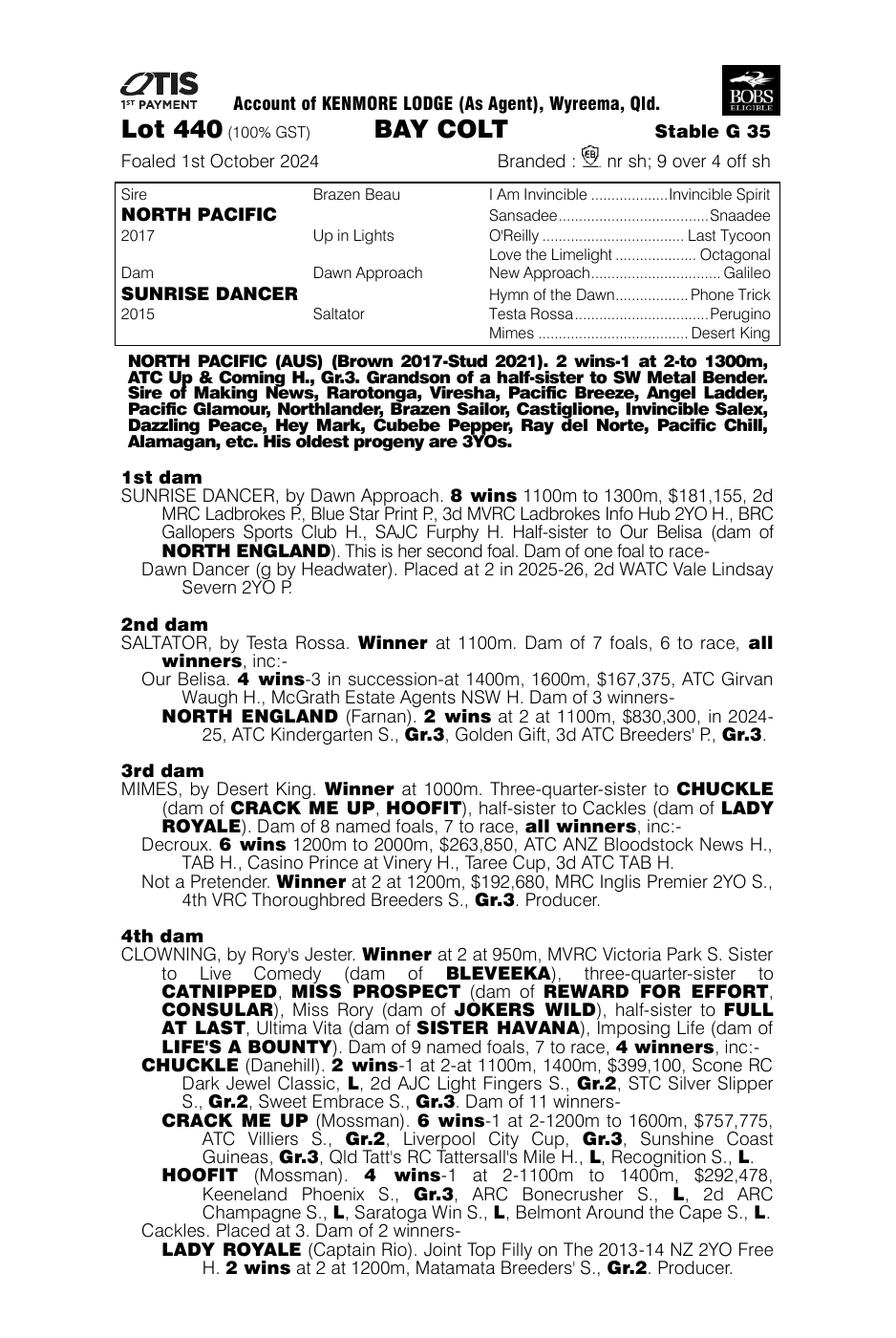 Pedigree - Lot 440