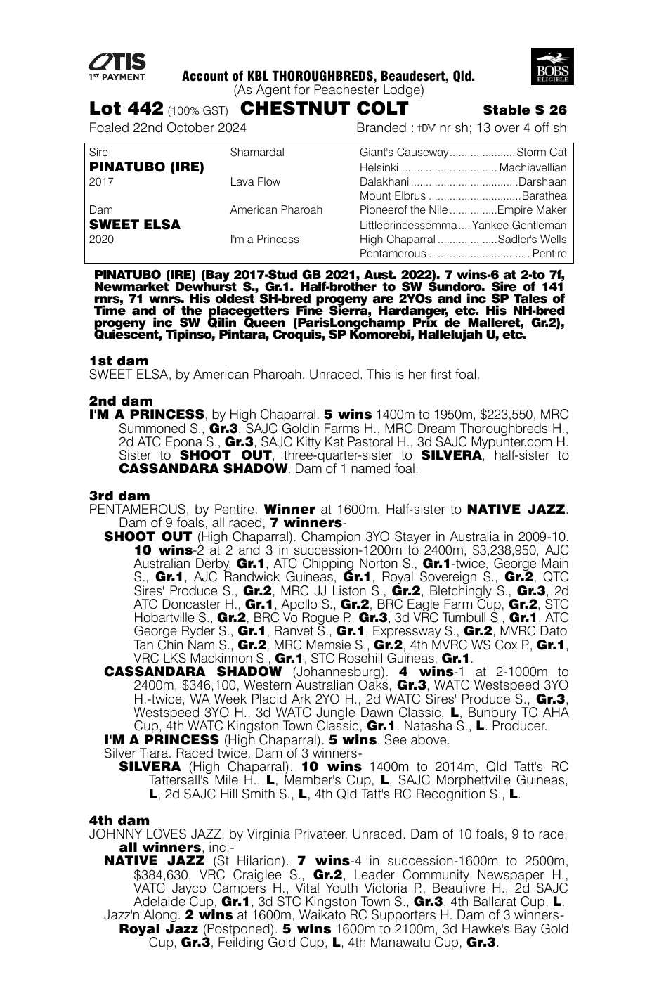 Pedigree - Lot 442