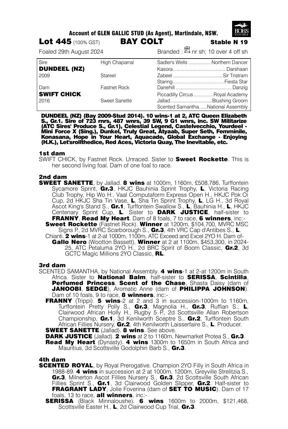 Pedigree - Lot 445