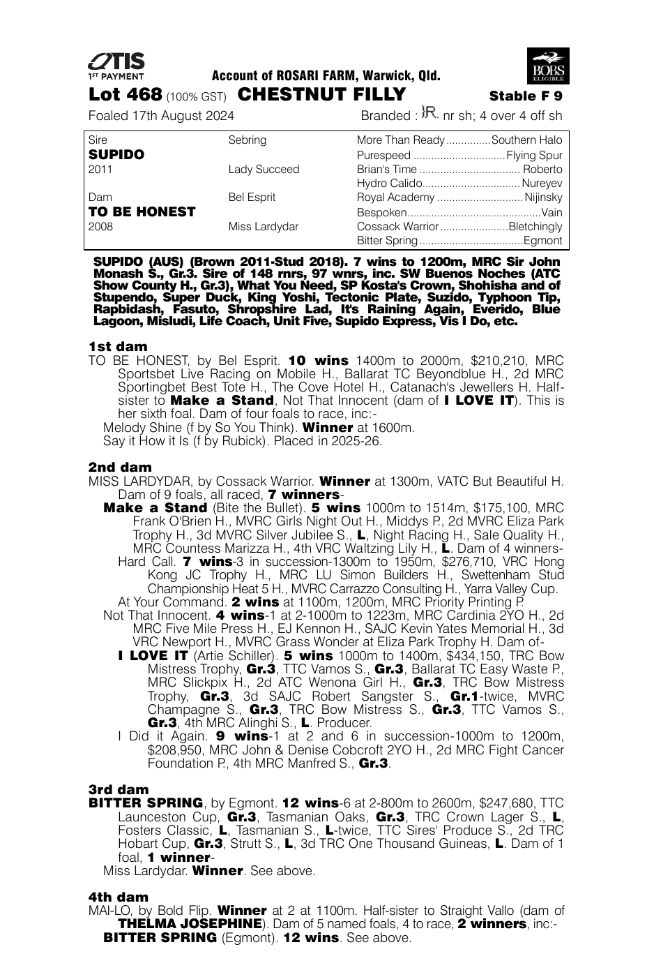 Pedigree - Lot 468